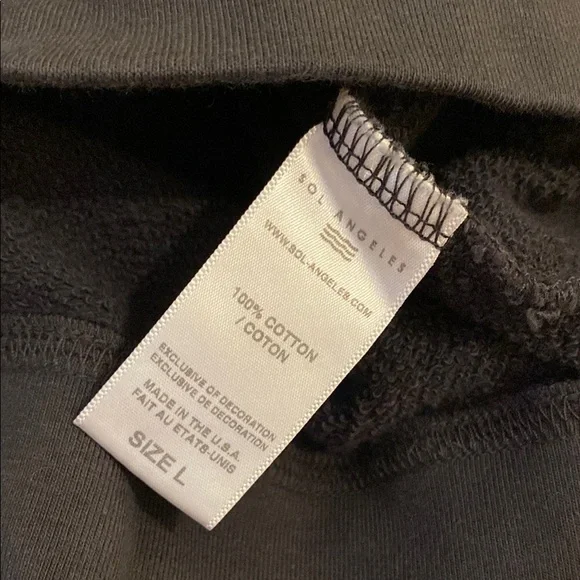 SOL ANGELES ANTHROPOLOGIEVintyge Black Bonita Sweatshirt. Size L - Picture 7 of 11
